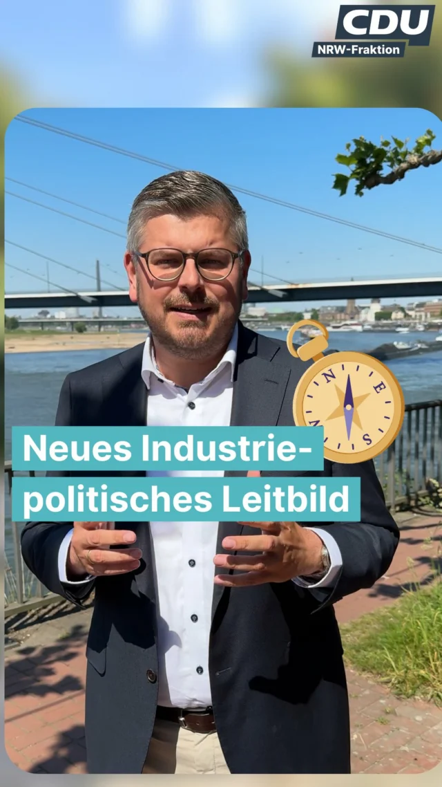 NRW hat sein industriepolitisches Leitbild überarbeitet – aber was heißt das? 🧭
Ein Leitbild ist wie ein Kompass für das ganze Land: Es zeigt die Richtung und was NRW wichtig ist. 
Im Unterschied zum Koalitionsvertrag, der das Regierungsprogramm für ein paar Jahre festlegt, ist das Leitbild ein langfristiger Plan, gemeinsam mit Wirtschaft und Partnern entwickelt.