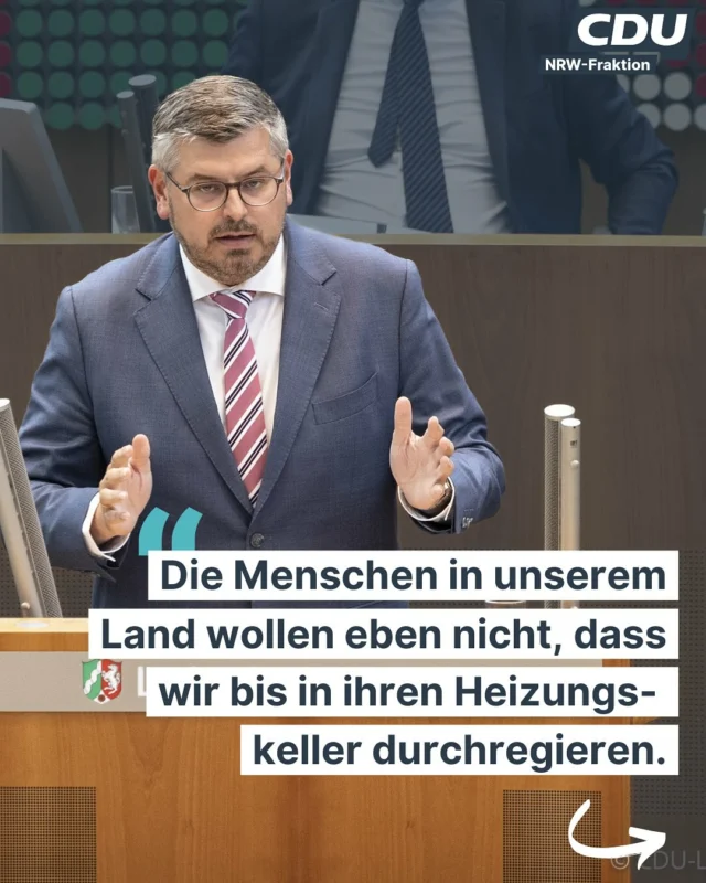 Klarer Kurs für die Wärmewende in NRW: Wir setzen auf Eigenverantwortung, Technologieoffenheit und starke Kommunen – statt auf immer neue Bürokratie. Nur so schaffen wir Akzeptanz und echte Fortschritte für alle.